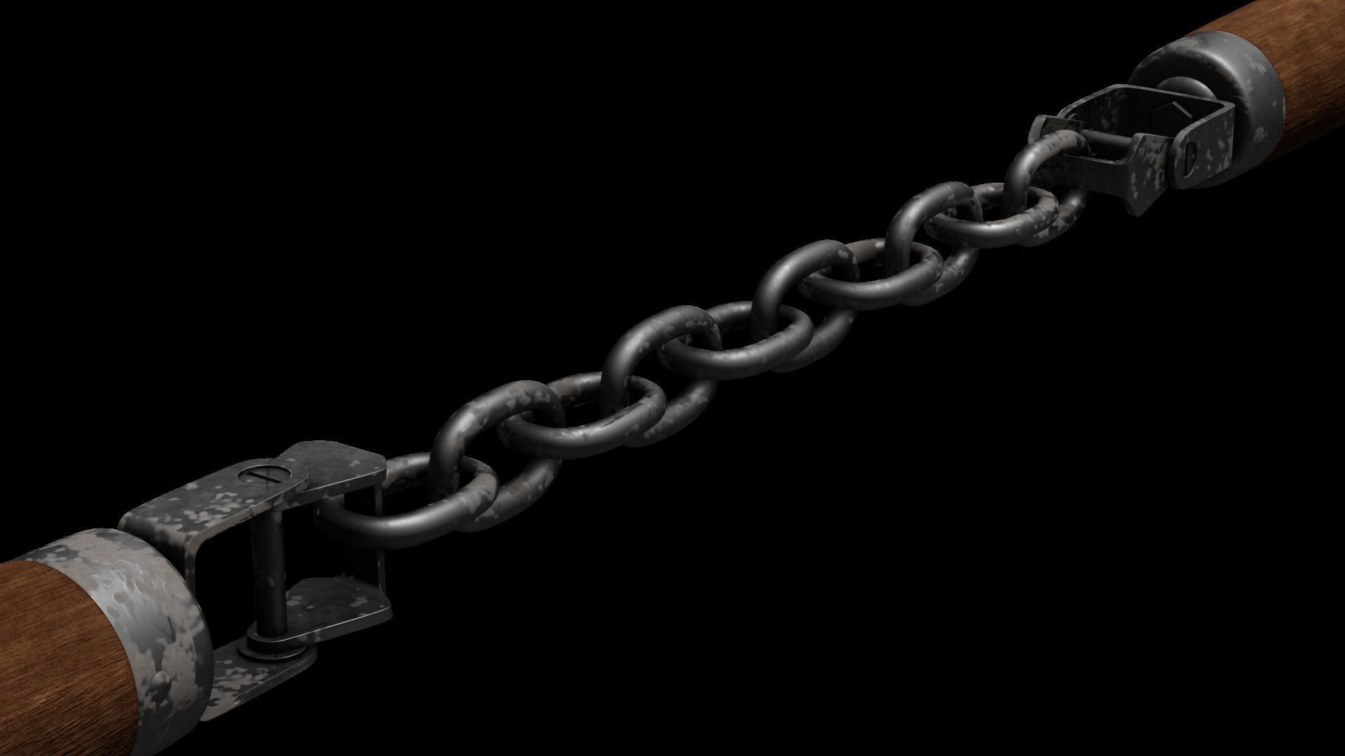 nunchaku rigged 3D model_2