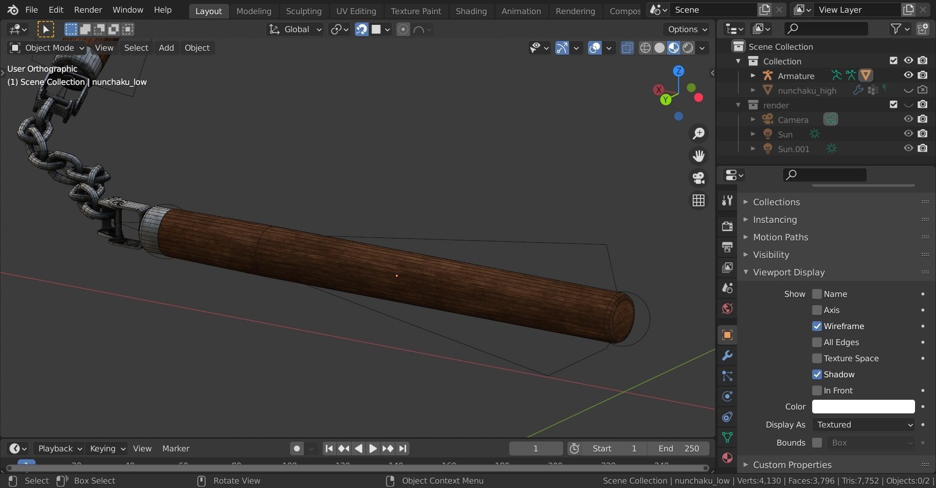 nunchaku rigged 3D model_14