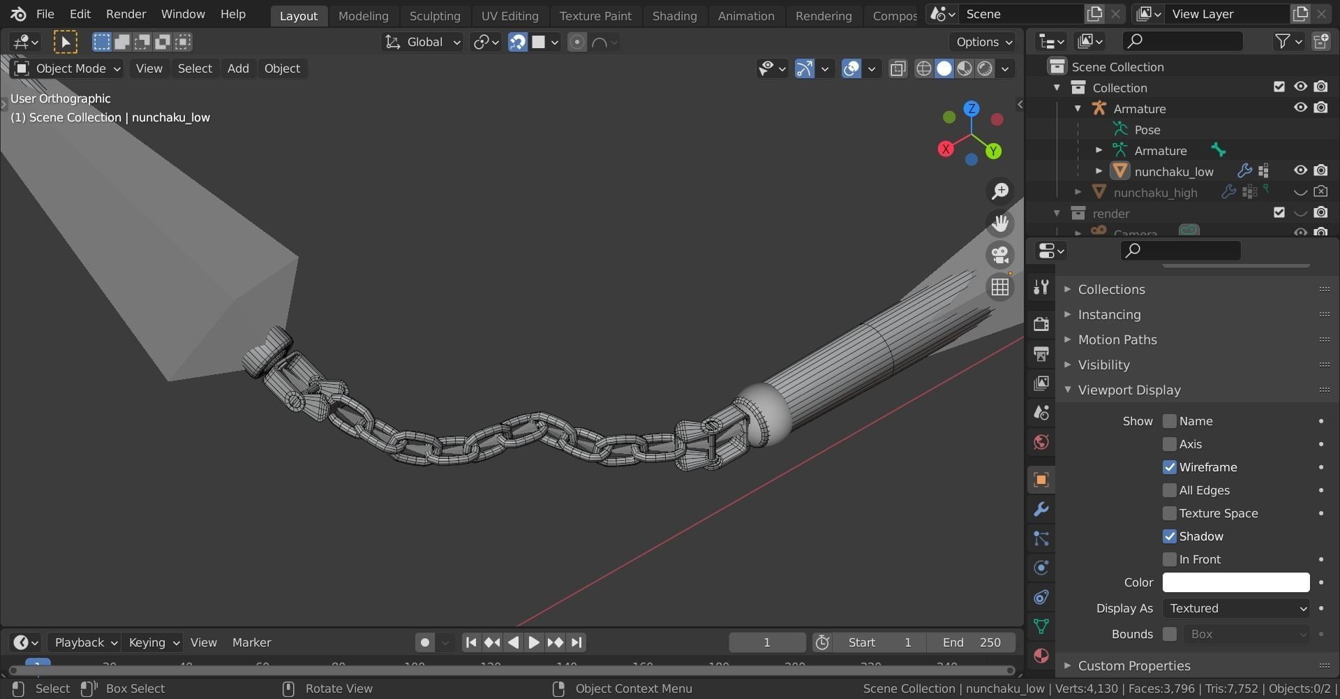 nunchaku rigged 3D model_18