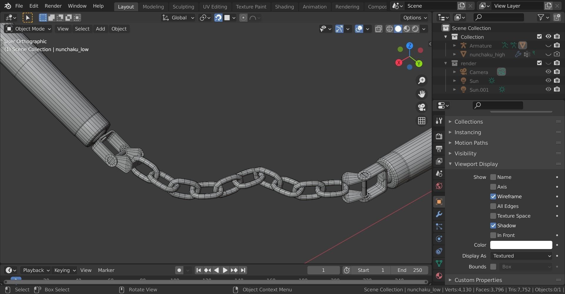 nunchaku rigged 3D model_16