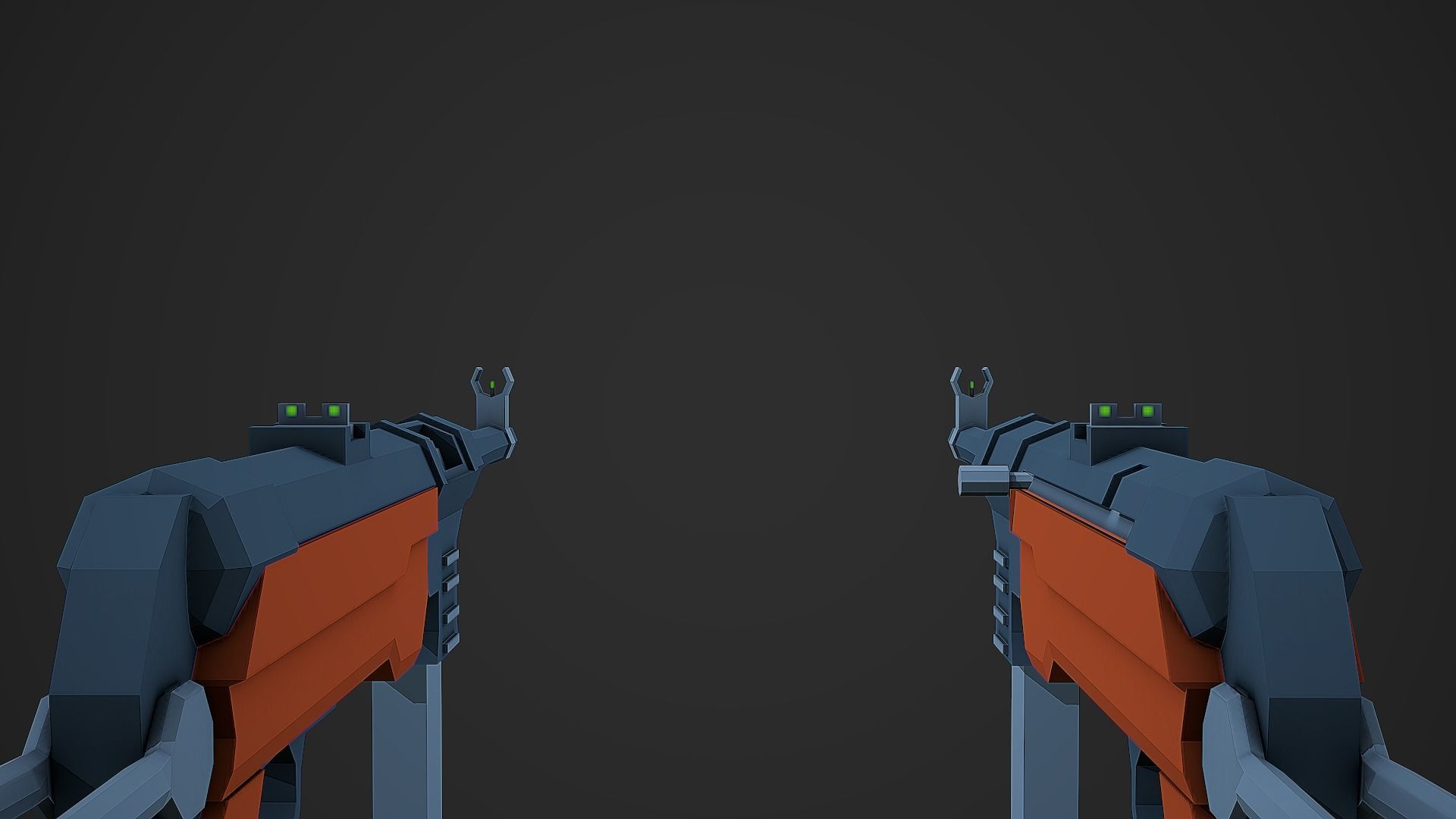 Stylized Mp-40 SMG Low Poly Mobile Ready Low-poly 3D model_6