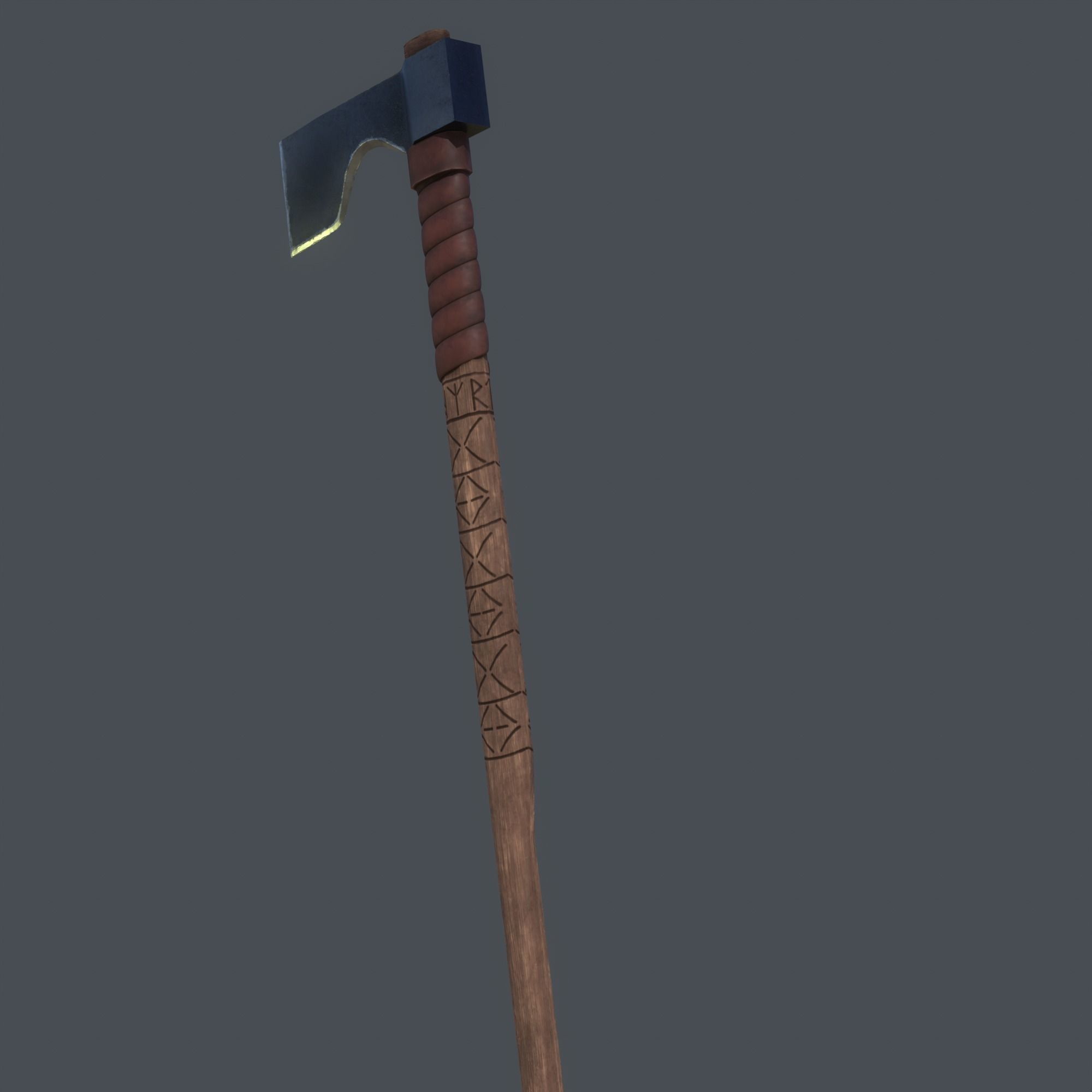 Shepherds axe Low-poly 3D model_6