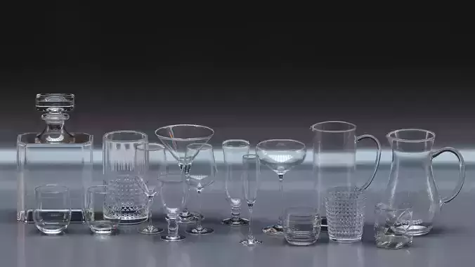 Glass - Glassware and Drinkware - High Quality 3D model