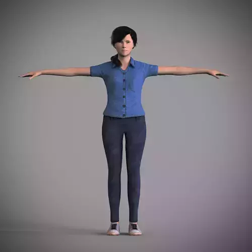 Female model realistic RIGGED character  Low-poly 3D model