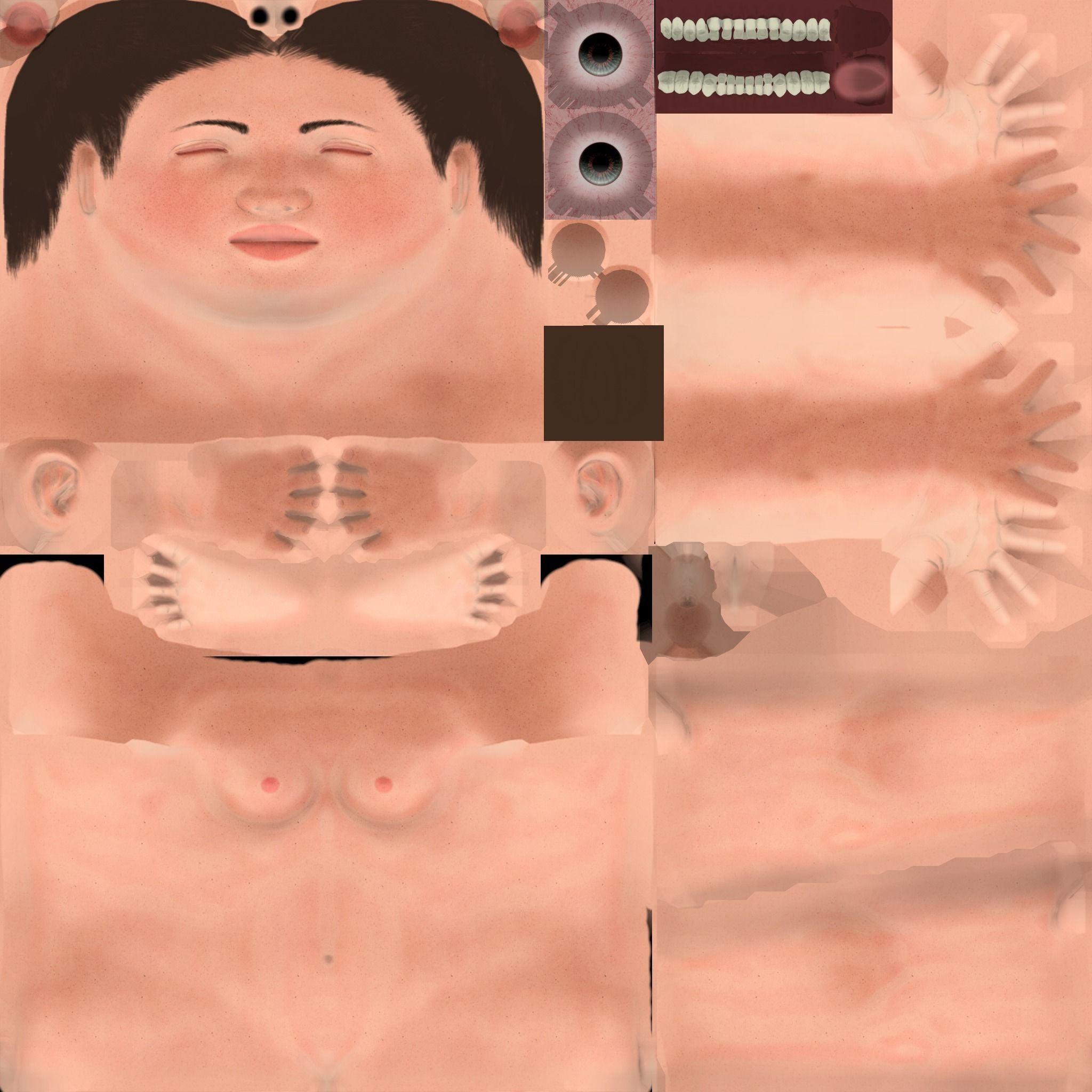 Female model realistic RIGGED character  Low-poly 3D model_6