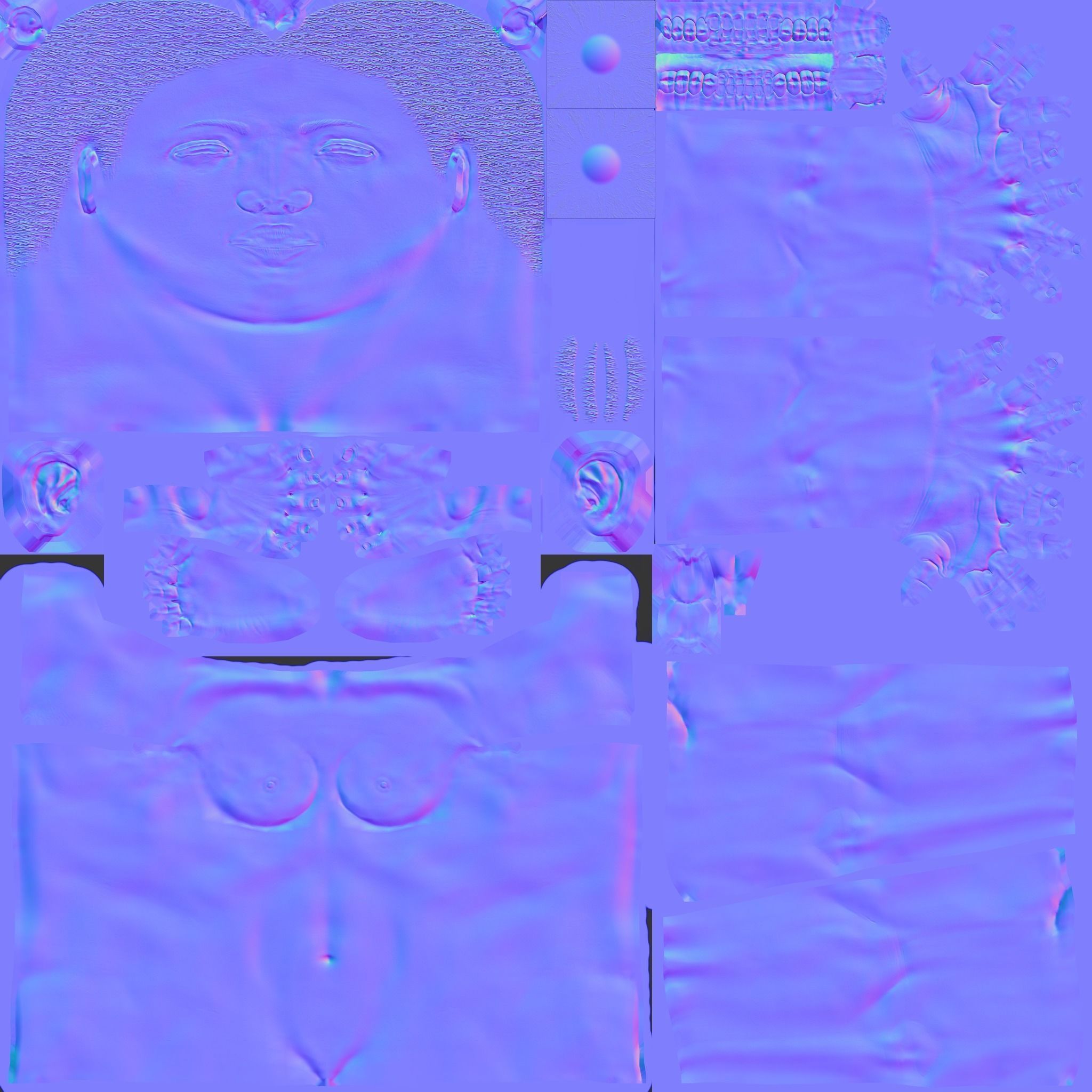 Female model realistic RIGGED character  Low-poly 3D model_8