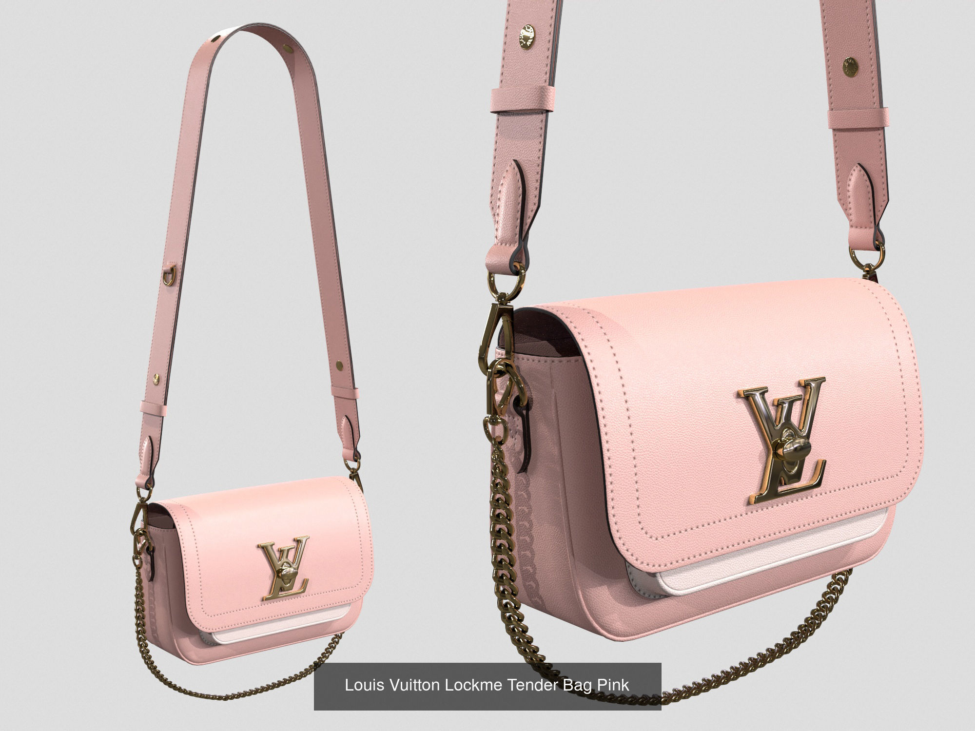 Louis Vuitton Lockme Tender Bag 3D Model Collection_4