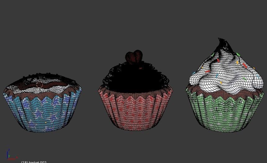 Cupcake with heart 3D model_2