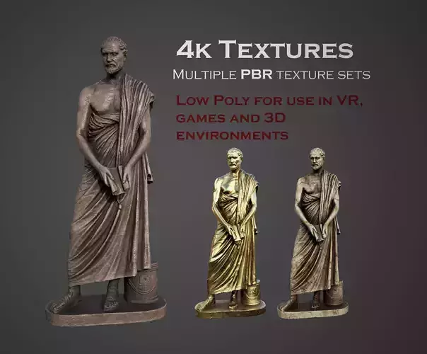 statue of Demosthenes Low-poly 3D model