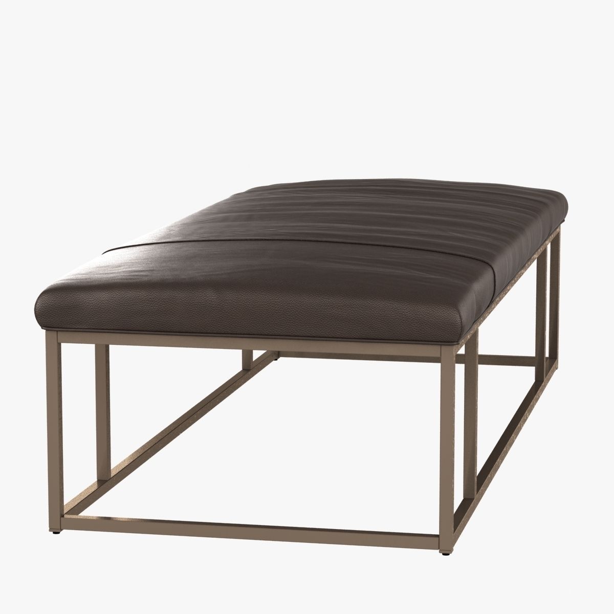 Mitchell Gold Bob Williams CARMEN SMALL COCKTAIL OTTOMAN LEATHER 3D model_3