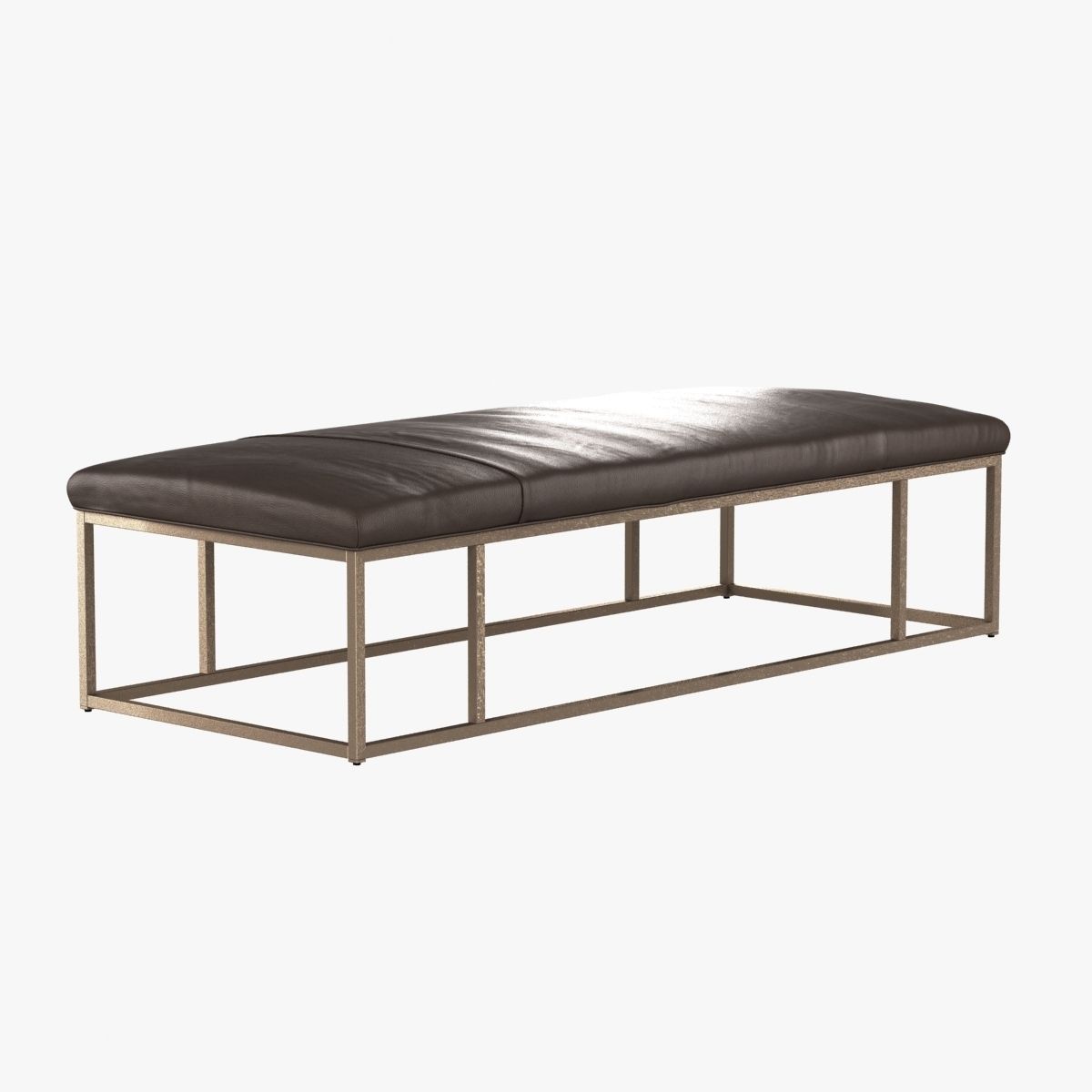 Mitchell Gold Bob Williams CARMEN SMALL COCKTAIL OTTOMAN LEATHER 3D model_1