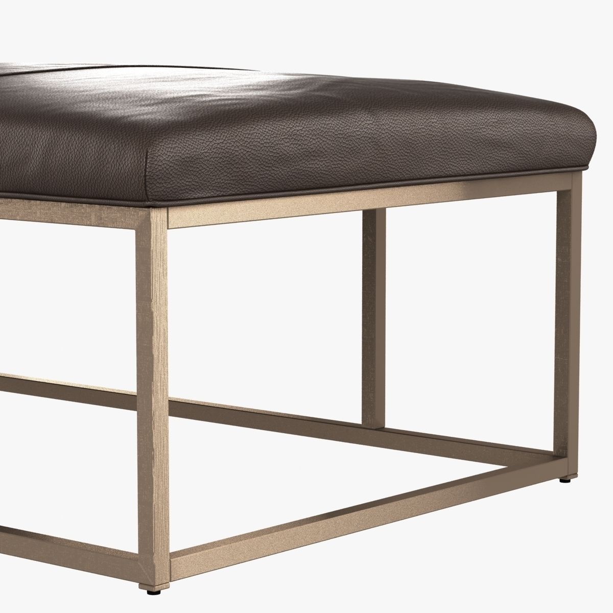 Mitchell Gold Bob Williams CARMEN SMALL COCKTAIL OTTOMAN LEATHER 3D model_5