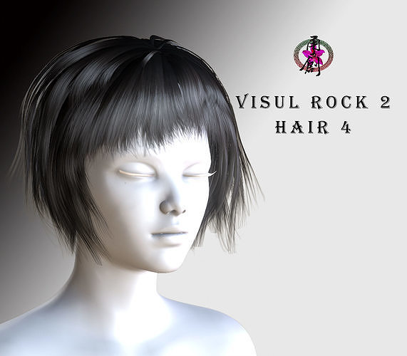 Visual Rock 2 - Hair04 Low-poly 3D model