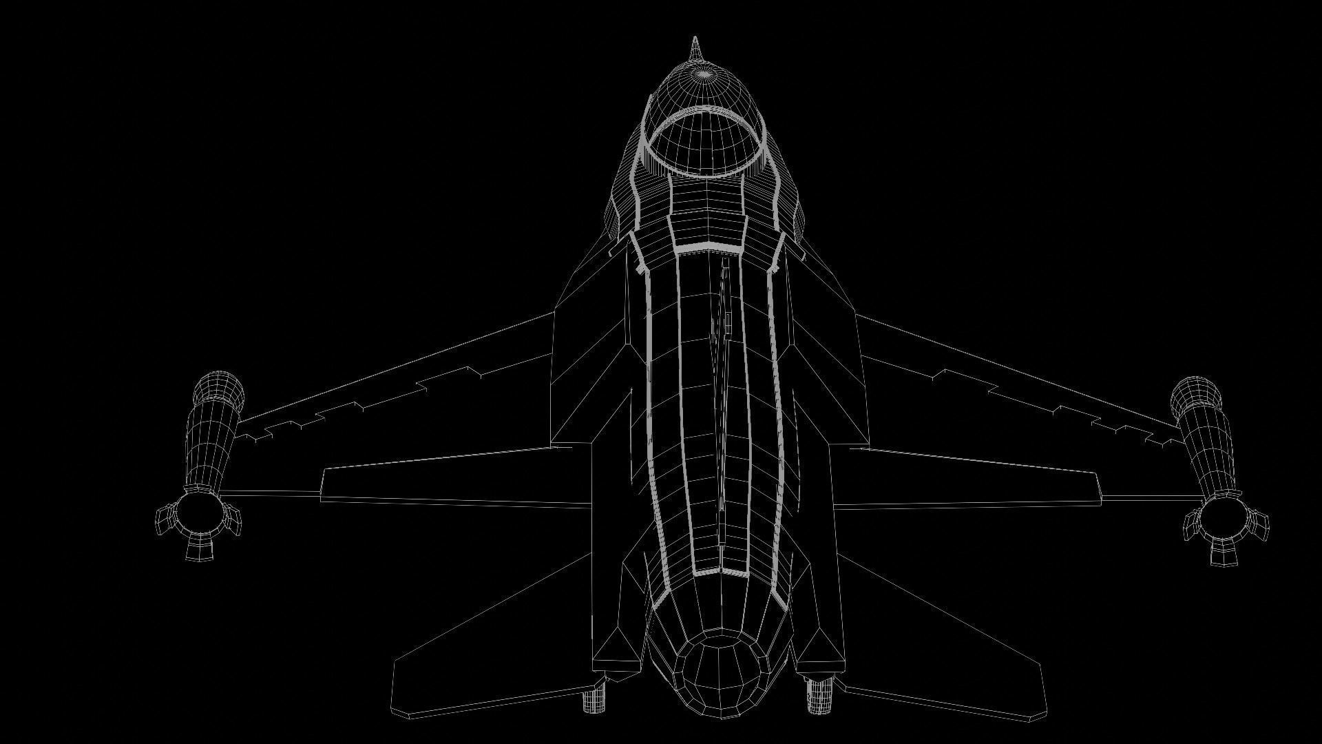 Fighter Jet F16 Low-poly 3D model_2