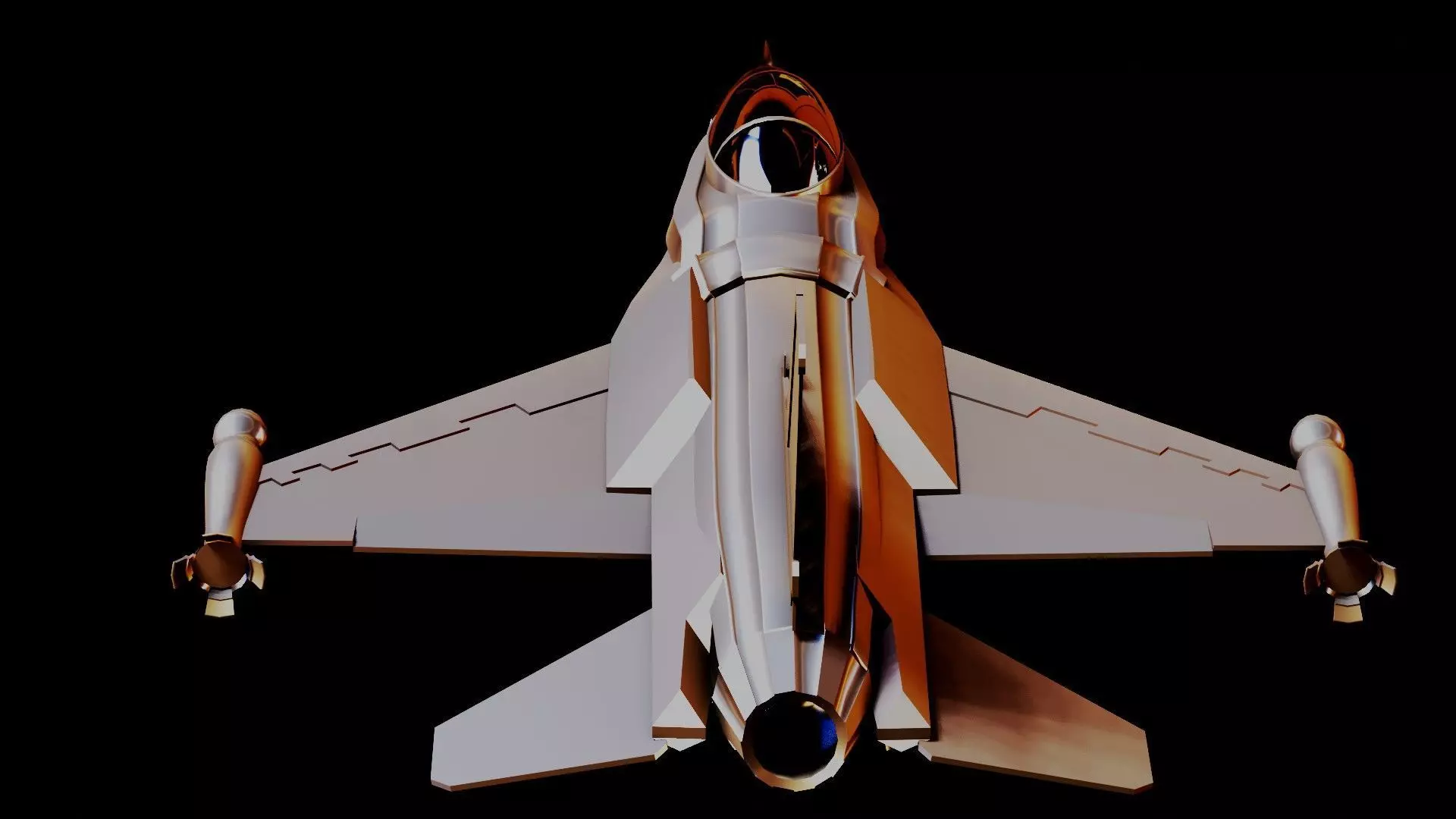 Fighter Jet F16 Low-poly 3D model_0
