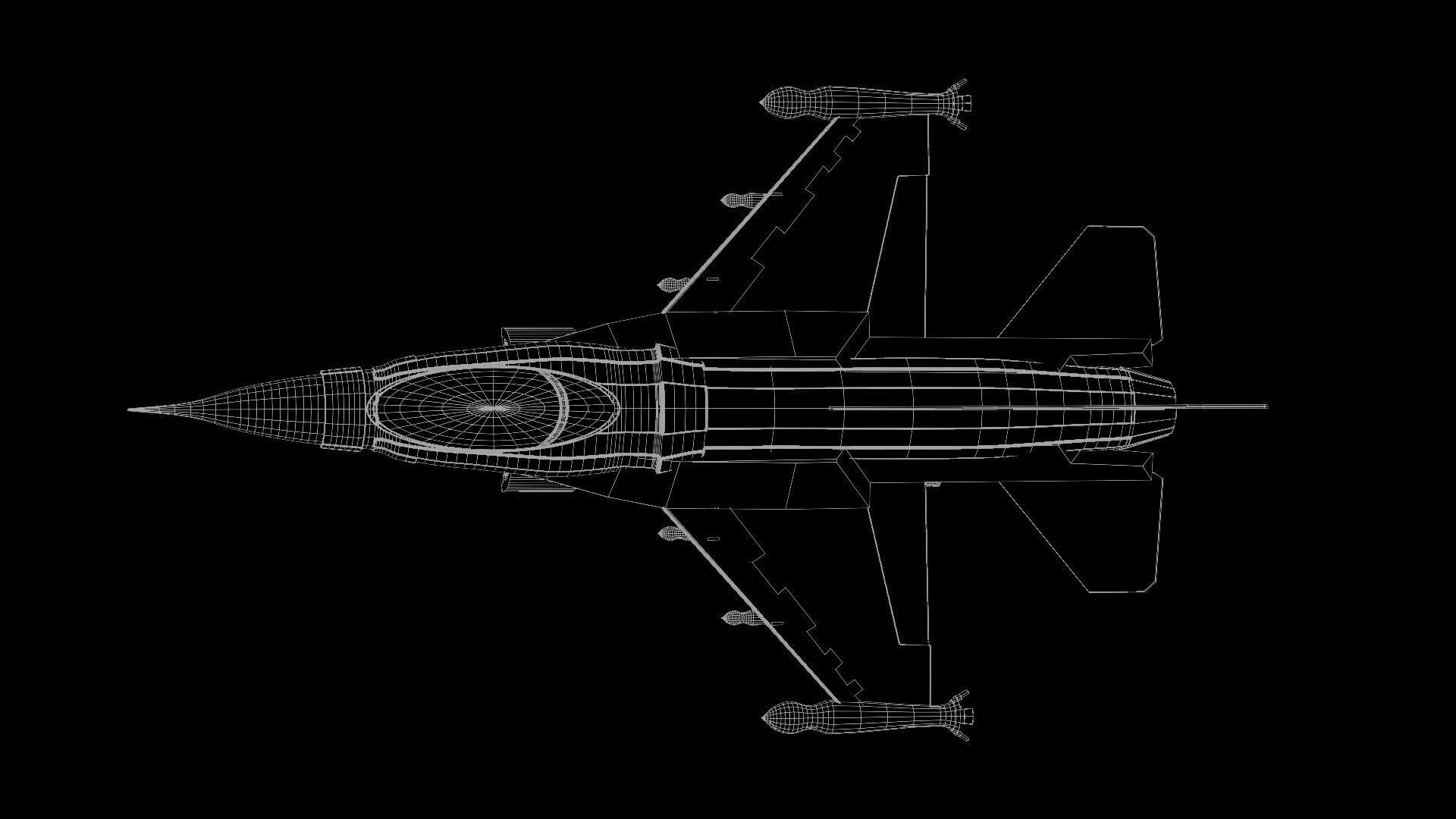 Fighter Jet F16 Low-poly 3D model_10