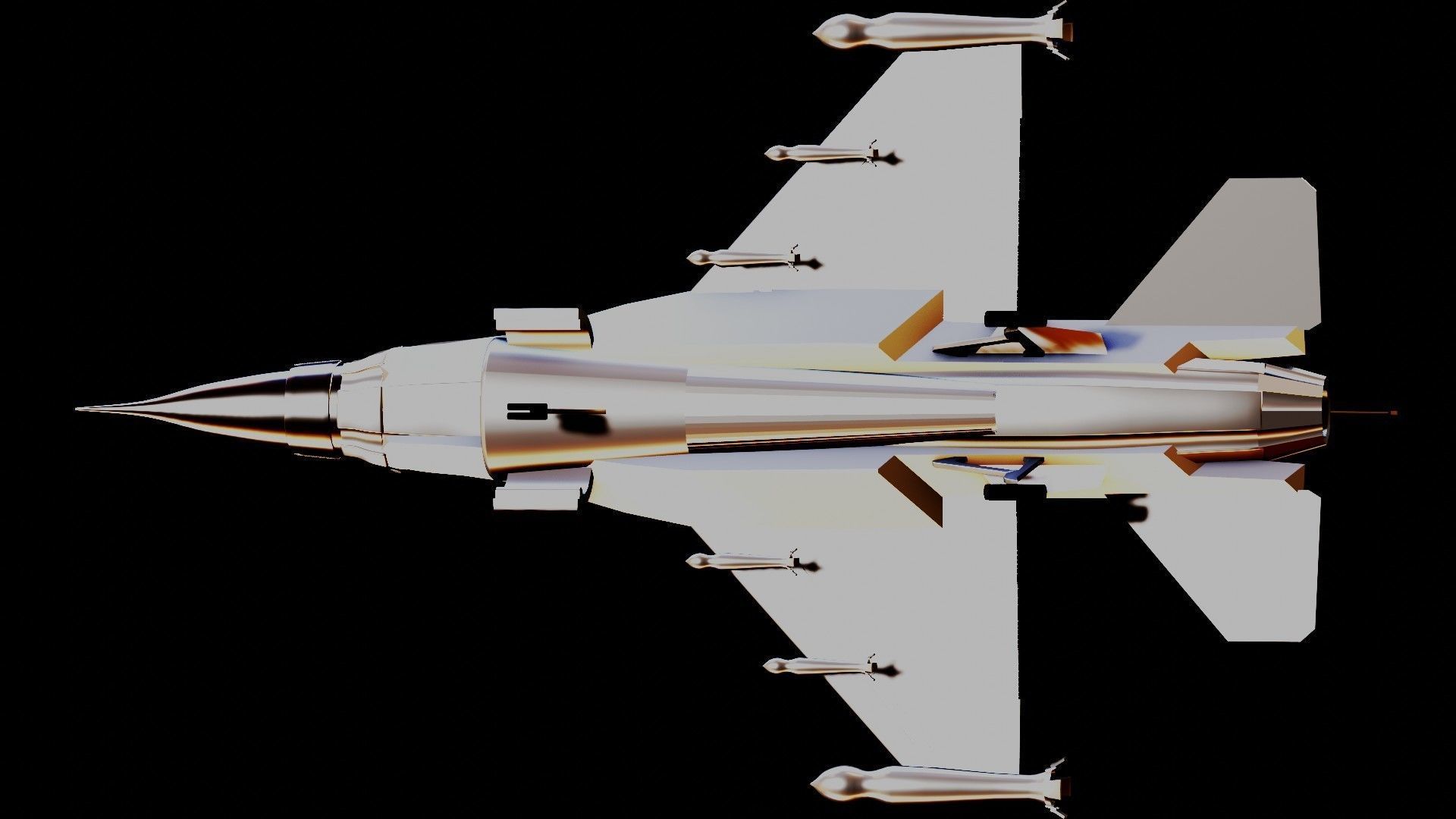 Fighter Jet F16 Low-poly 3D model_11