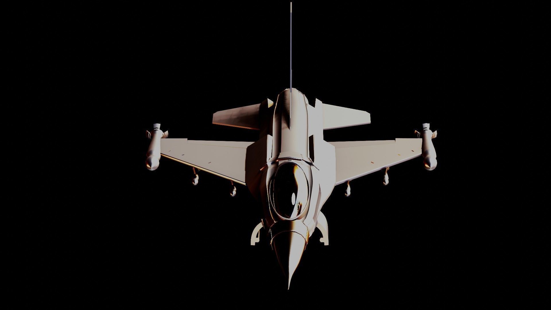 Fighter Jet F16 Low-poly 3D model_3