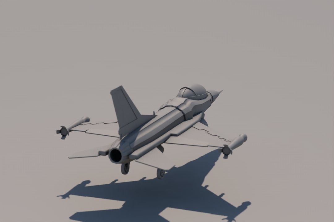 Fighter Jet F16 Low-poly 3D model_14