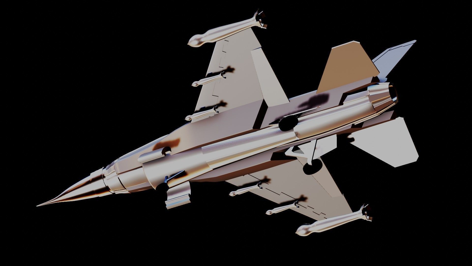 Fighter Jet F16 Low-poly 3D model_7