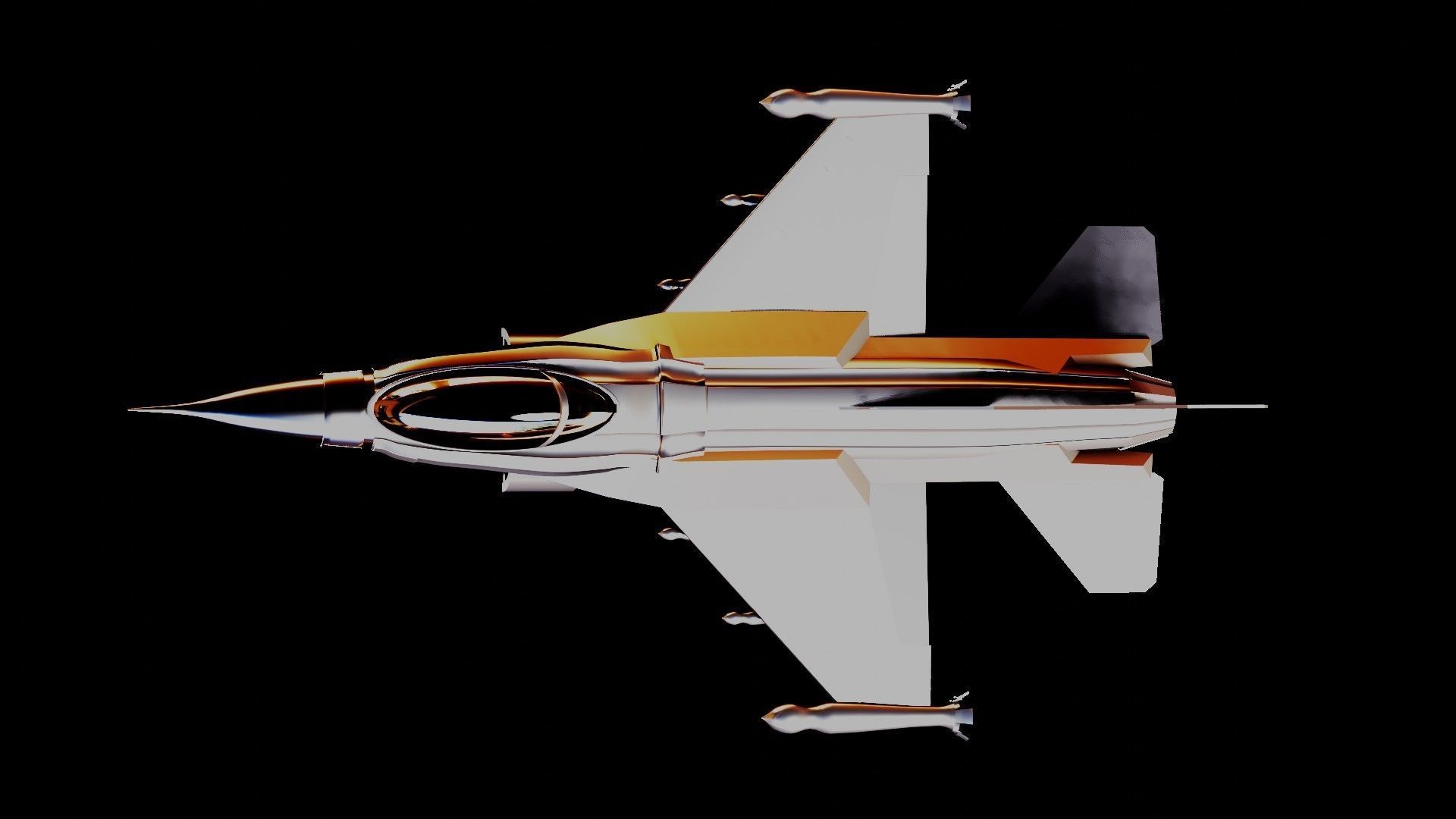 Fighter Jet F16 Low-poly 3D model_9