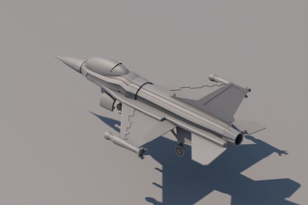 Fighter Jet F16 Low-poly 3D model_15