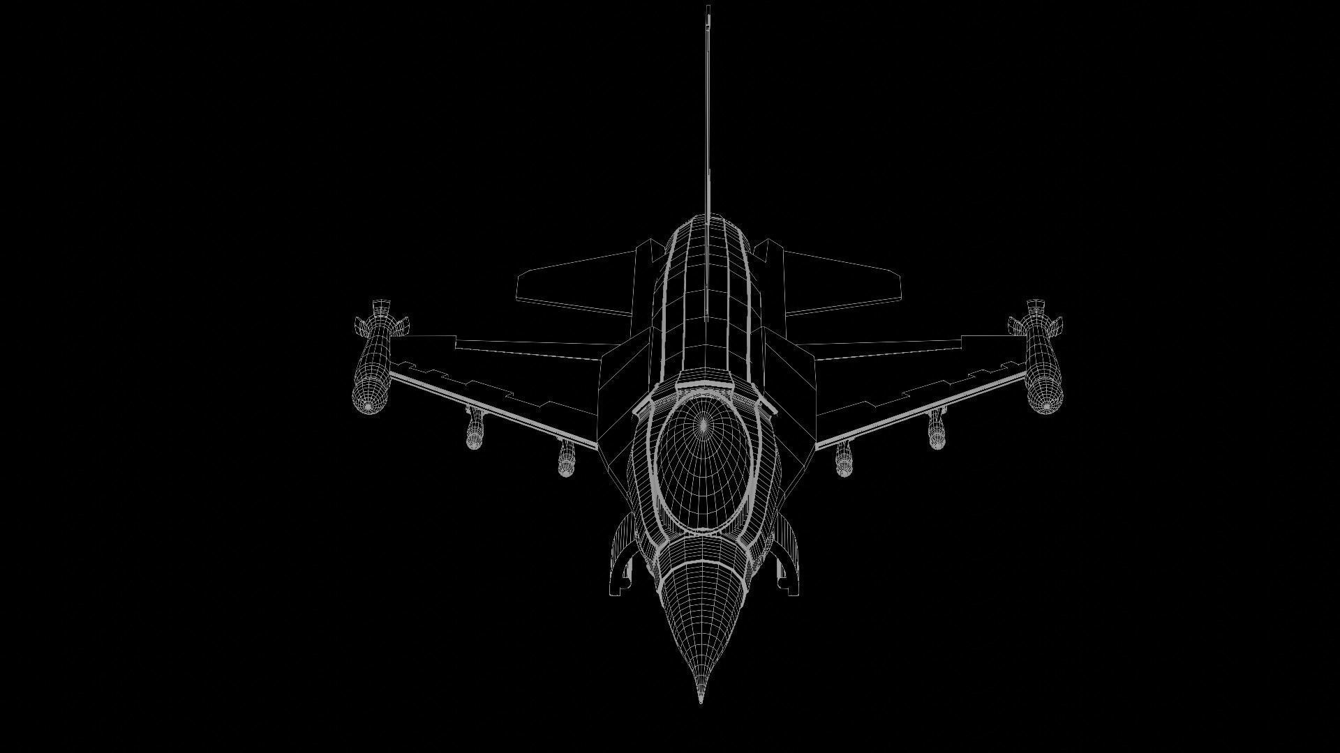 Fighter Jet F16 Low-poly 3D model_4