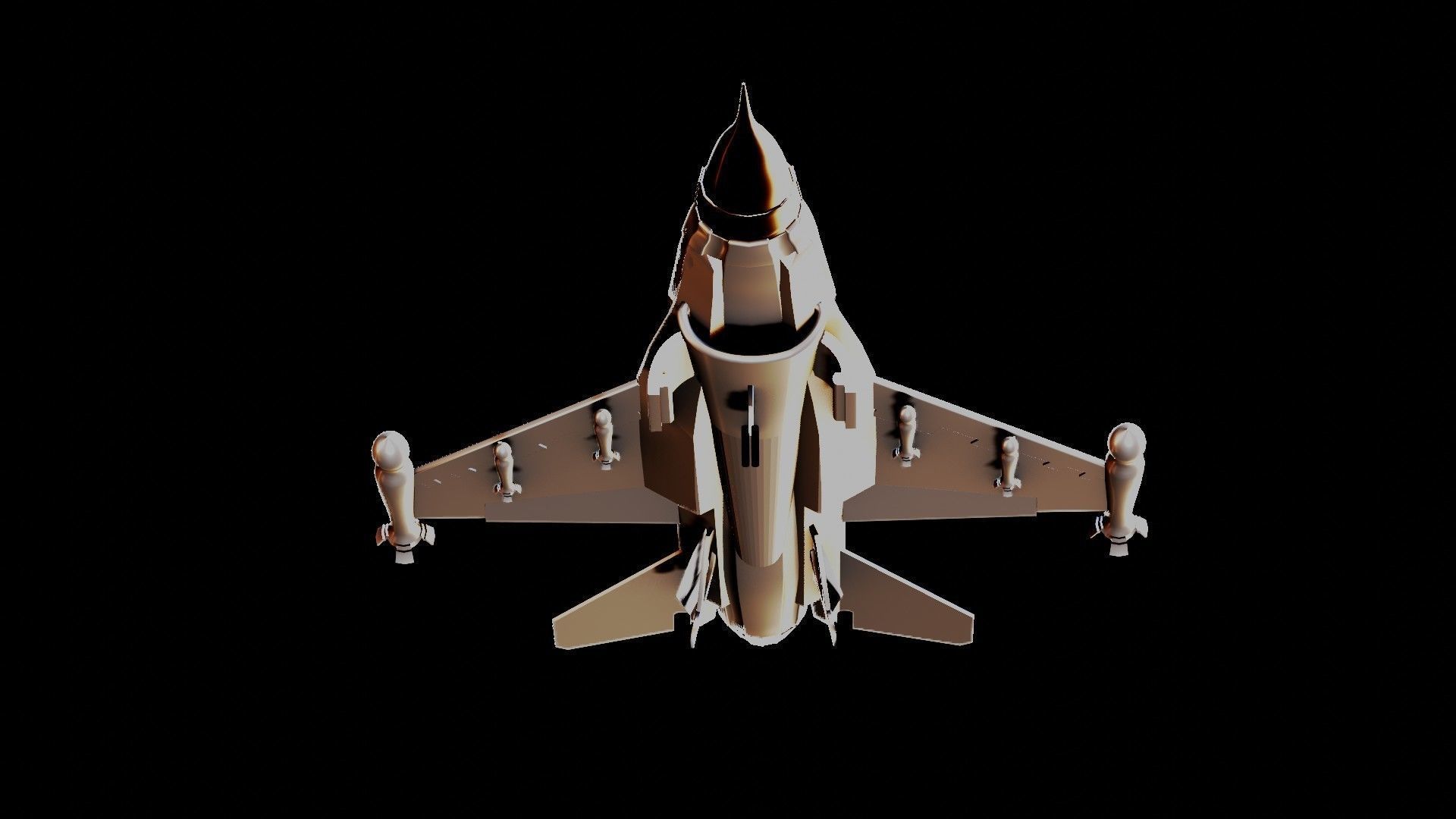 Fighter Jet F16 Low-poly 3D model_5