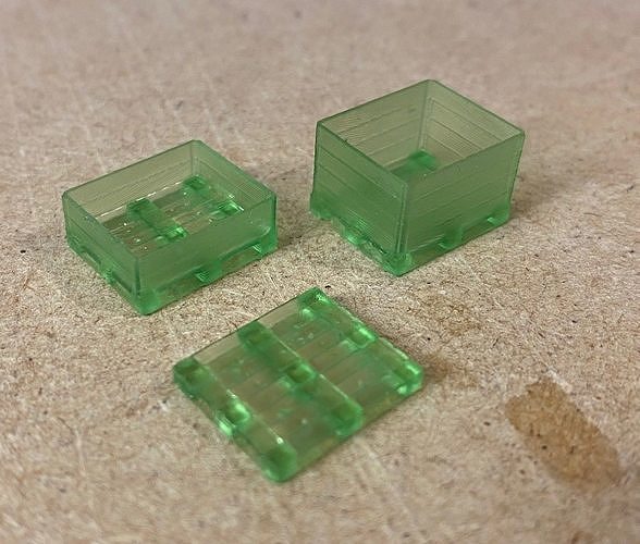Model Railway Wooden Pallet Crates 3D print model 3