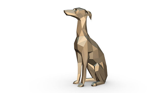 Italian Greyhound low poly 3D print model