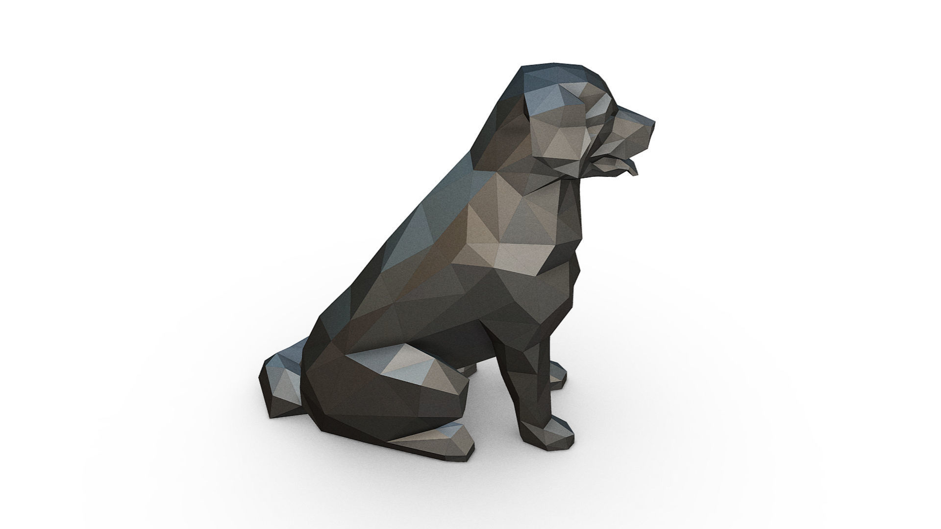 Bovaro del bernese low poly 3D print model_4