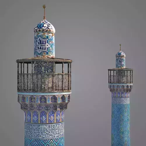Minaret islamic minarets Low-poly 3D model