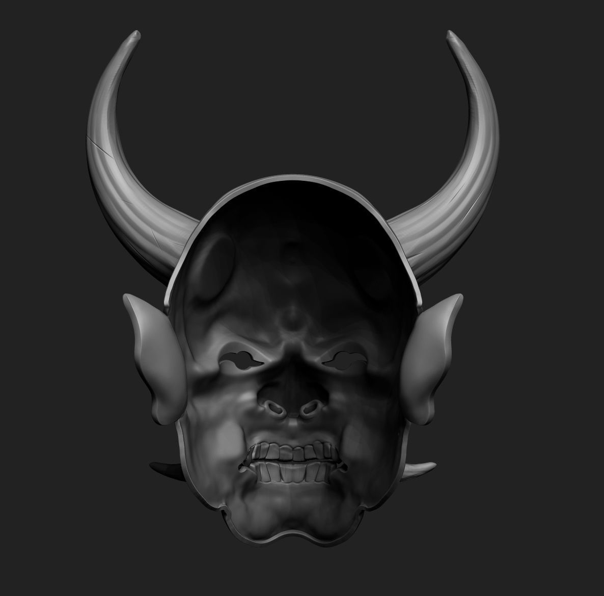 Japanese Hannya Mask Oni Demon Mask Samurai Mask 3D print model 3D print model_7