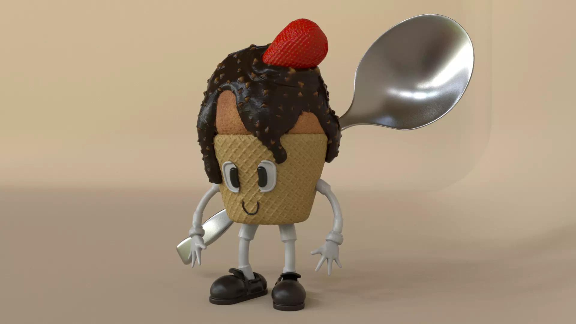 Mr Sweet Low-poly 3D model_0