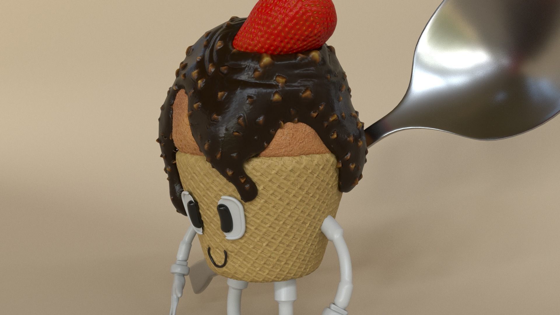 Mr Sweet Low-poly 3D model_6