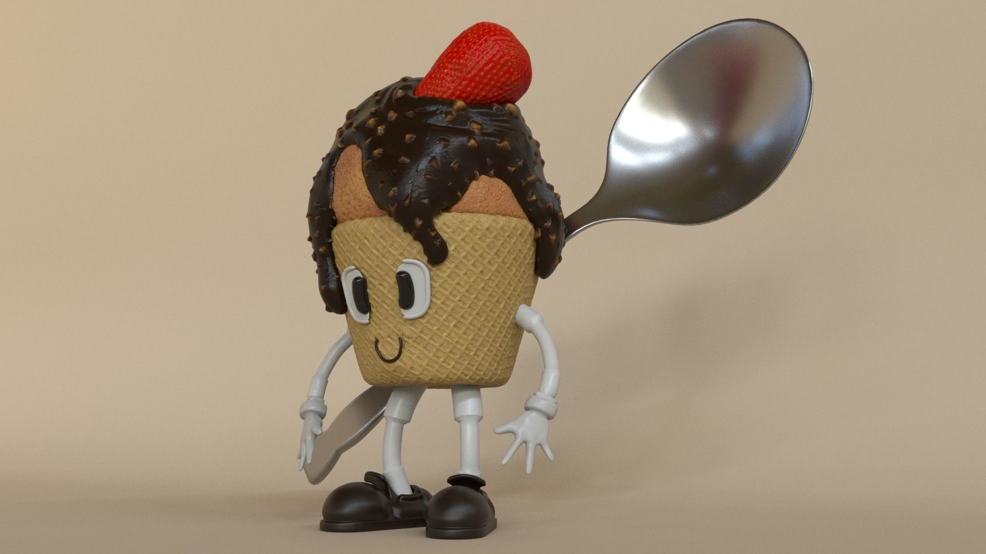 Mr Sweet Low-poly 3D model_2