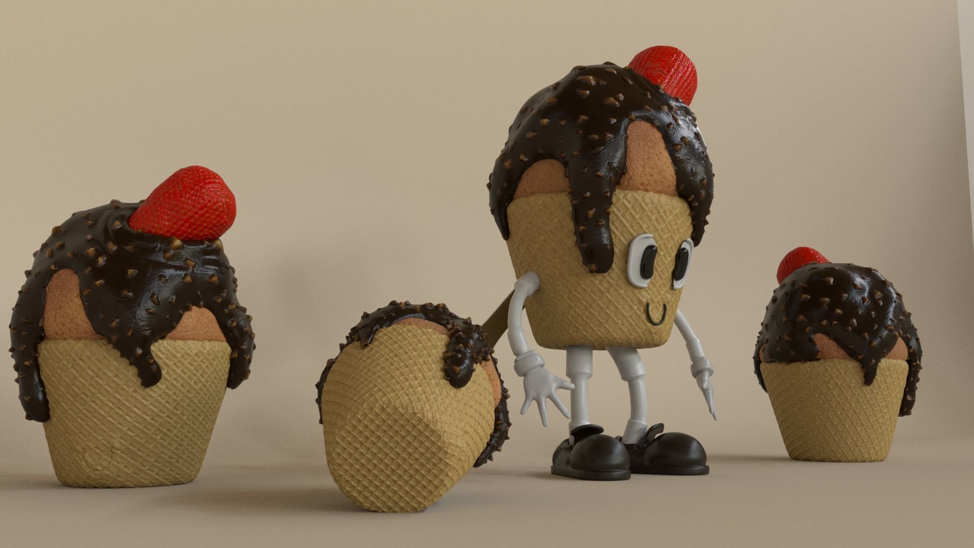 Mr Sweet Low-poly 3D model_10