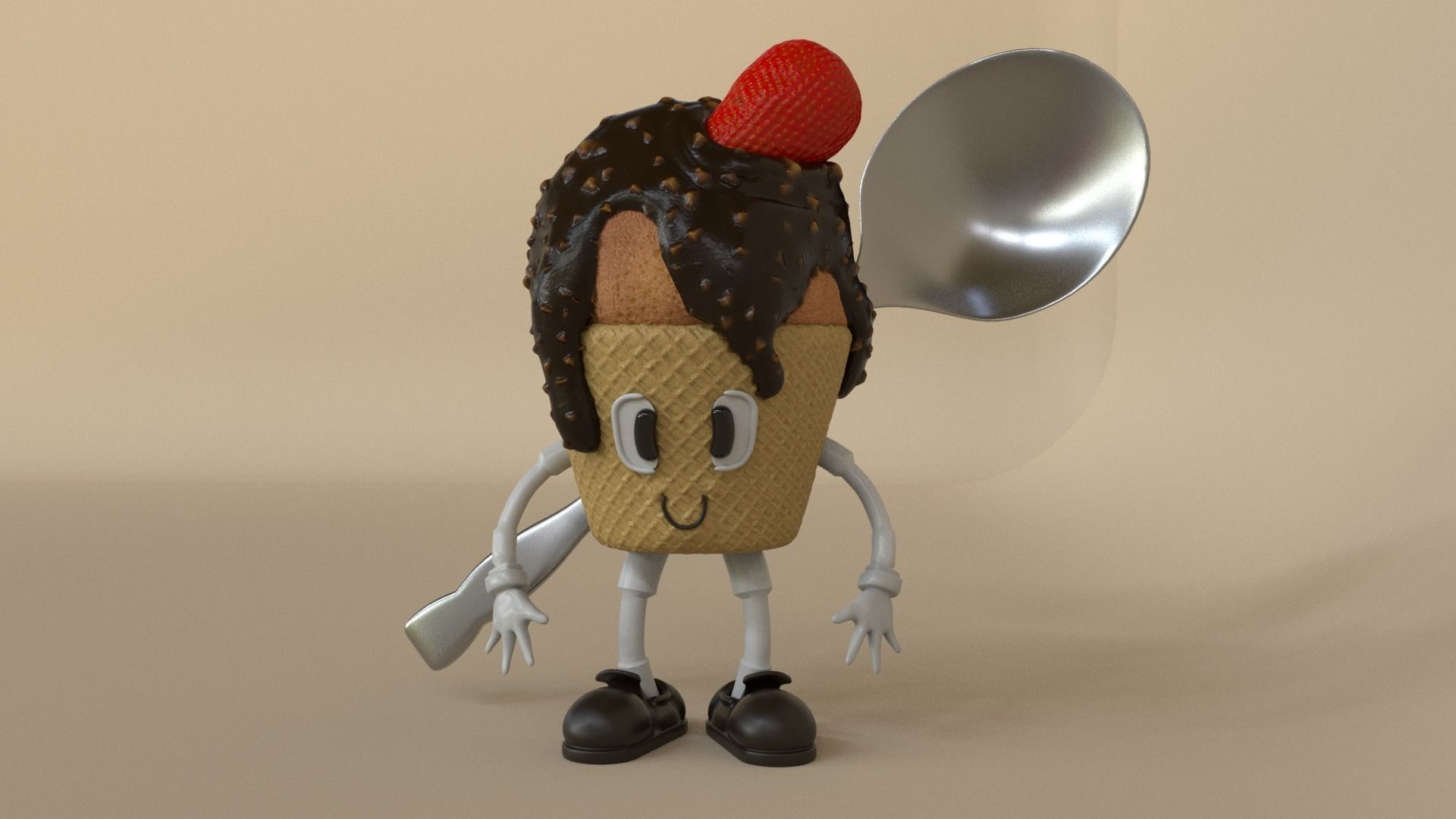 Mr Sweet Low-poly 3D model_4