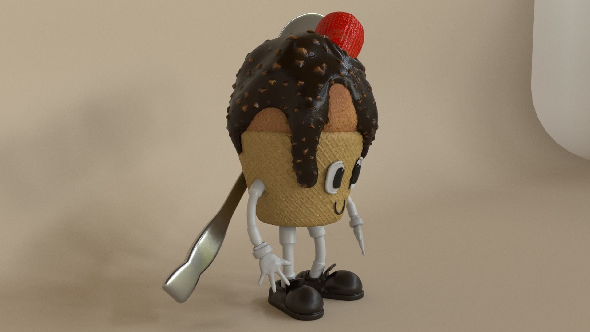 Mr Sweet Low-poly 3D model_3