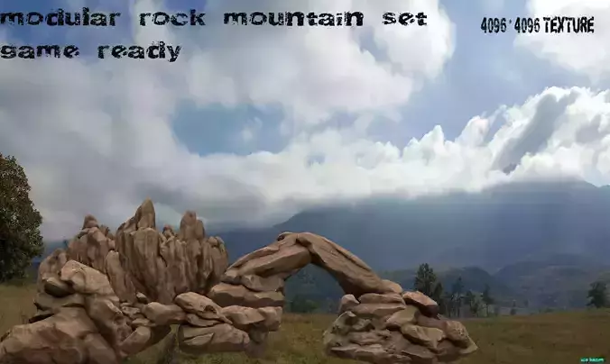 Rocks modular rock mountain set ready