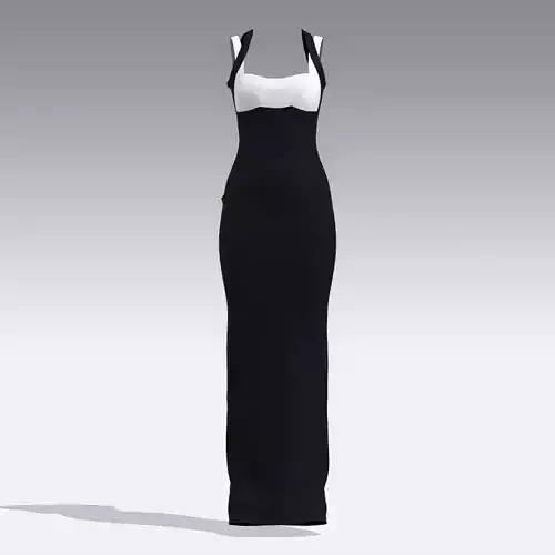 Dress color block long