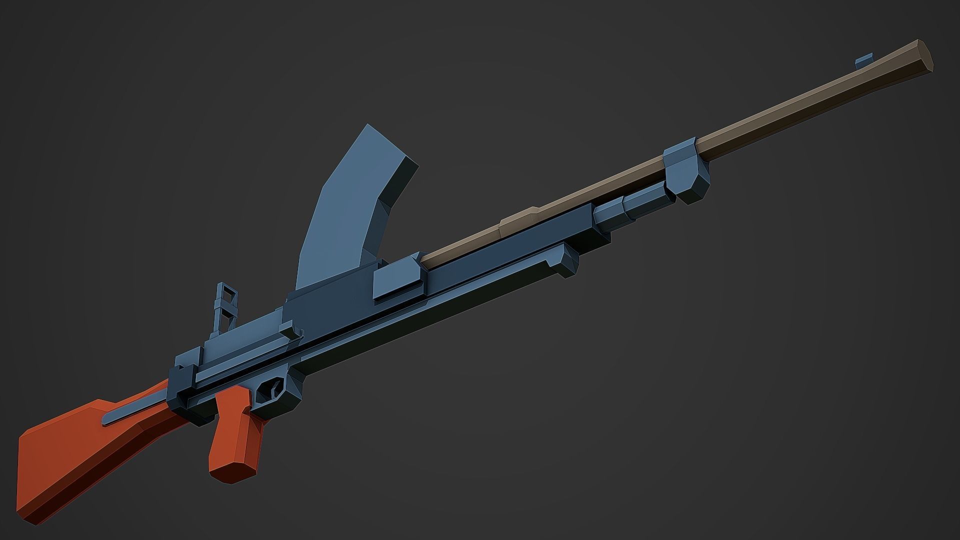 Stylized Bren LMG Low Poly Mobile Ready Low-poly 3D model_4