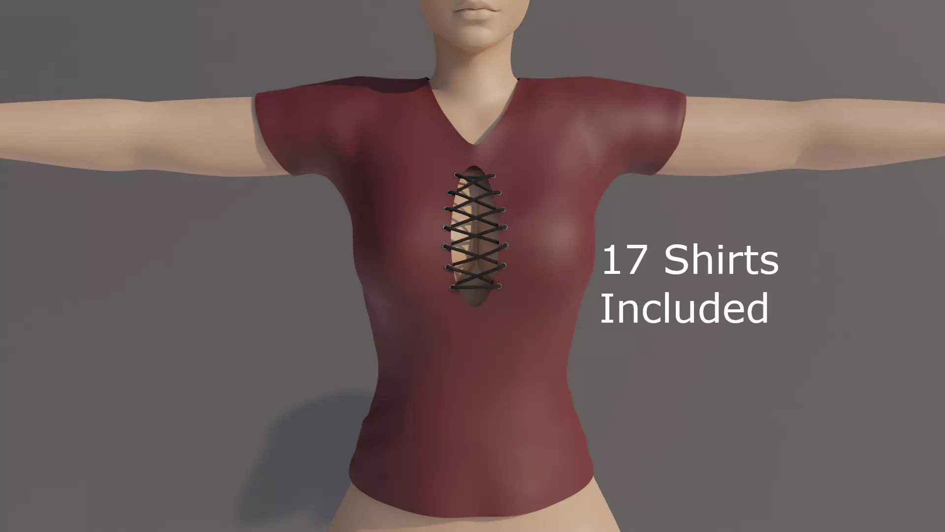 Female Shirt Pack - 17 Designs 3D model_0