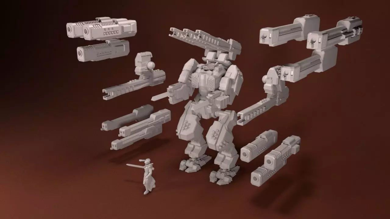 28mm Heavy Support Mech Kit - Surge 3D print model_0