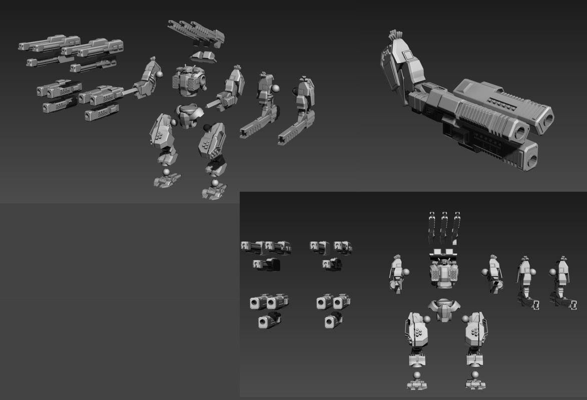 28mm Heavy Support Mech Kit - Surge 3D print model_3
