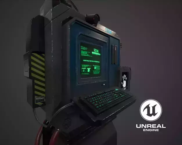 Scifi Mainframe Computer Low-poly 3D model