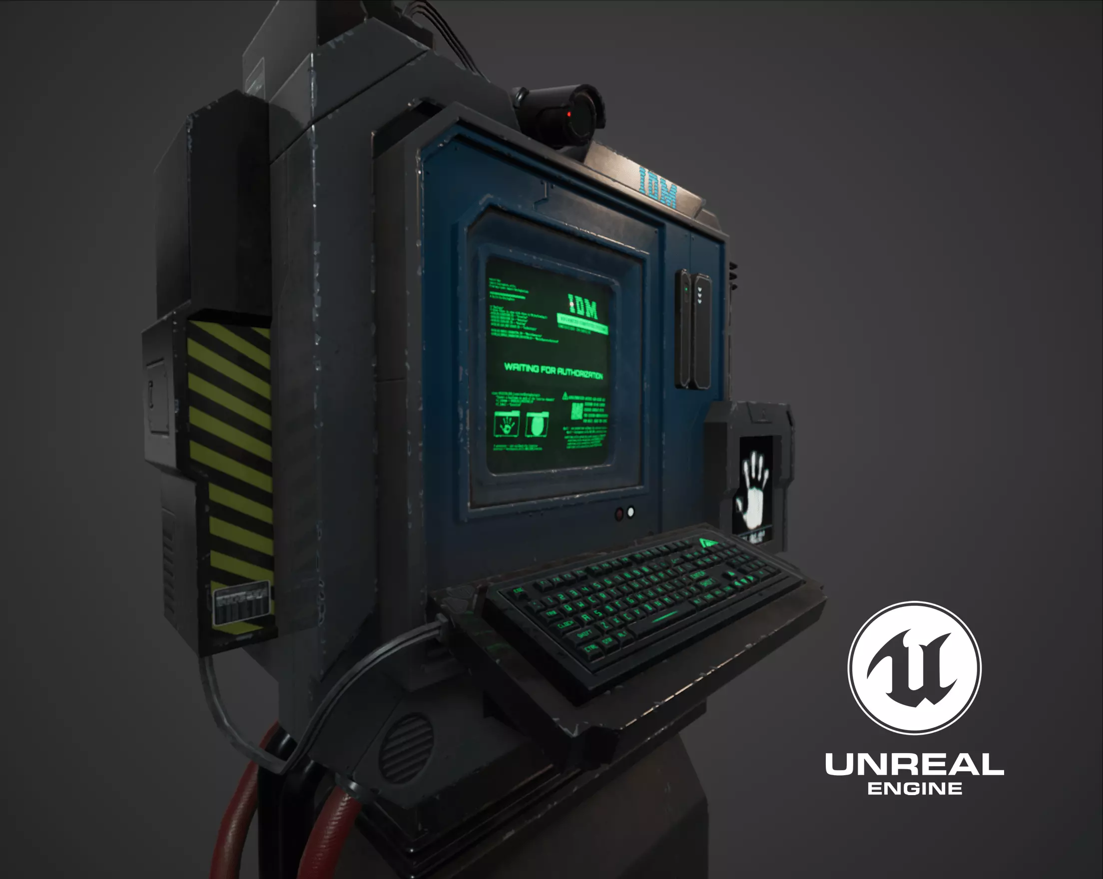 Scifi Mainframe Computer Low-poly 3D model