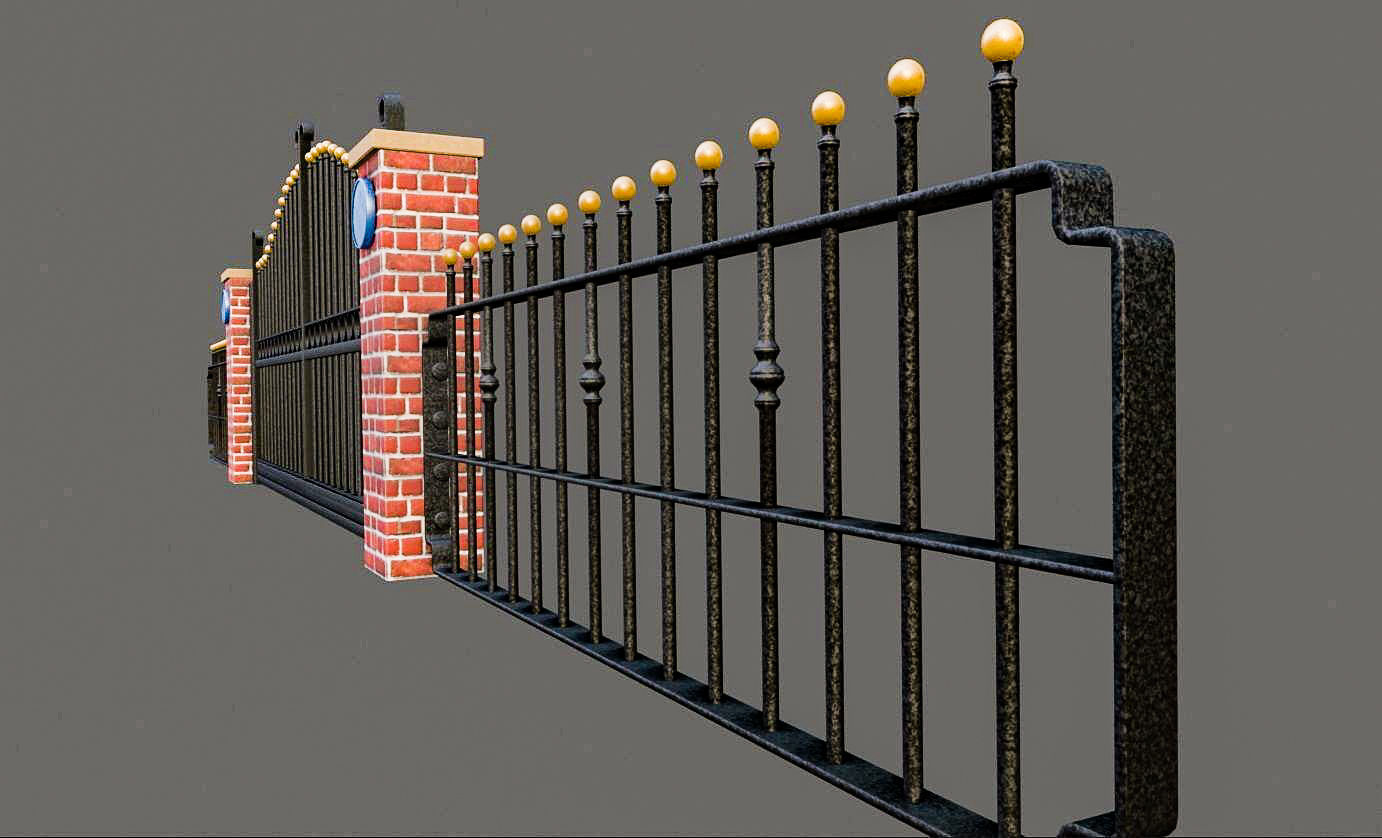 Electric Gates 3D Model 3D model_12