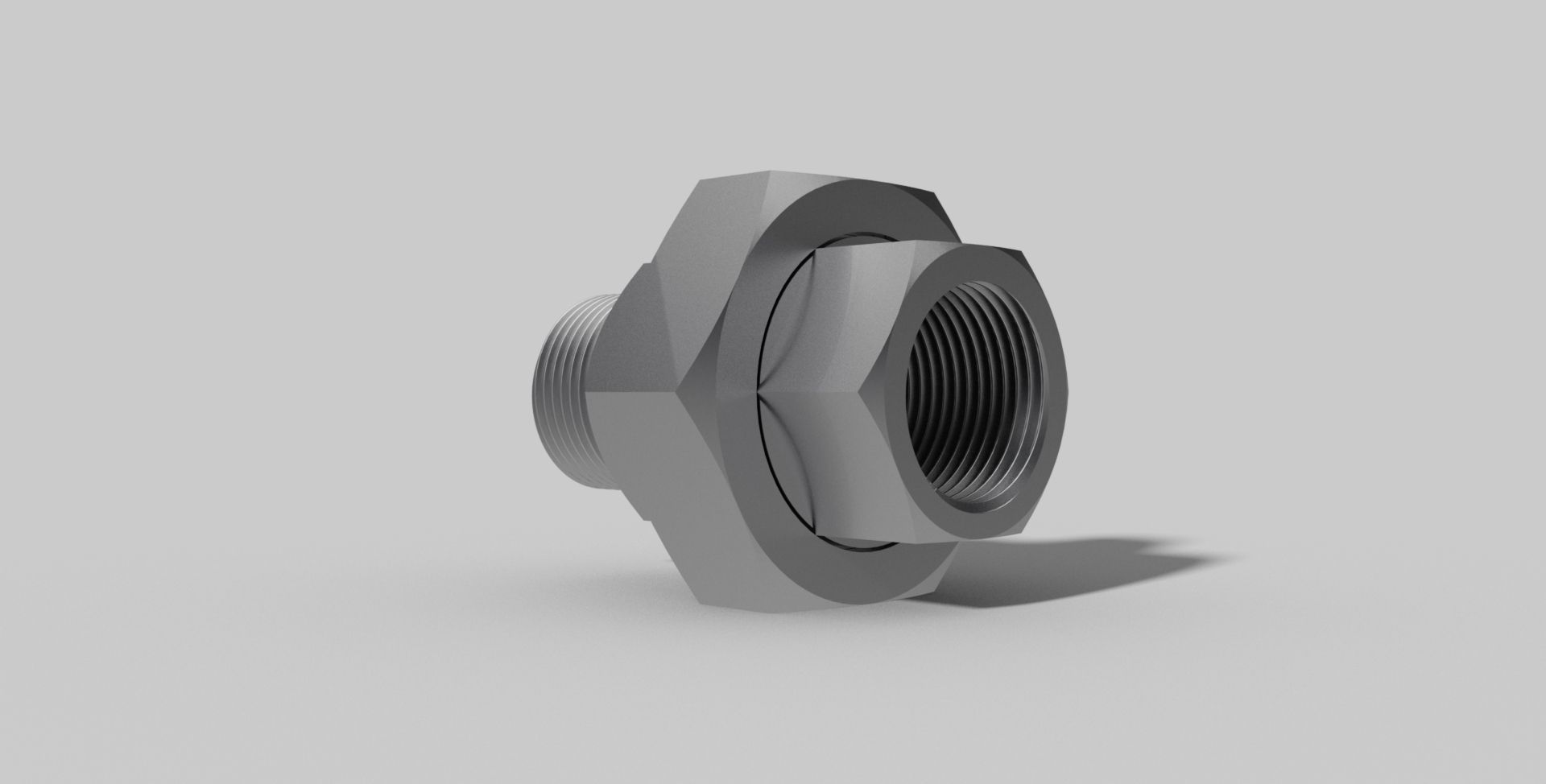 3-4 Inch BSP - Union male x female - Autodesk Inventor 3D model_2