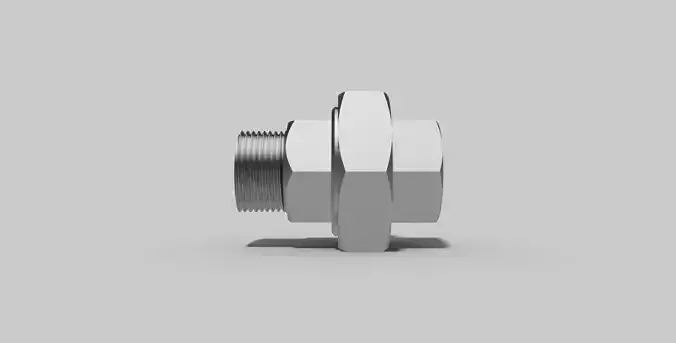 3-4 Inch BSP - Union male x female - Autodesk Inventor 3D model